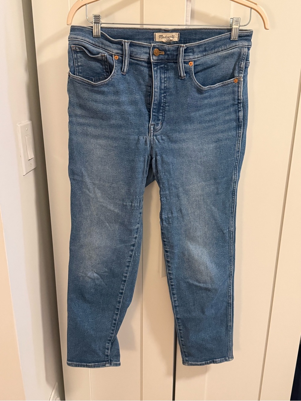 Madewell Stovepipe Straight Jeans in Medium Blue Wash